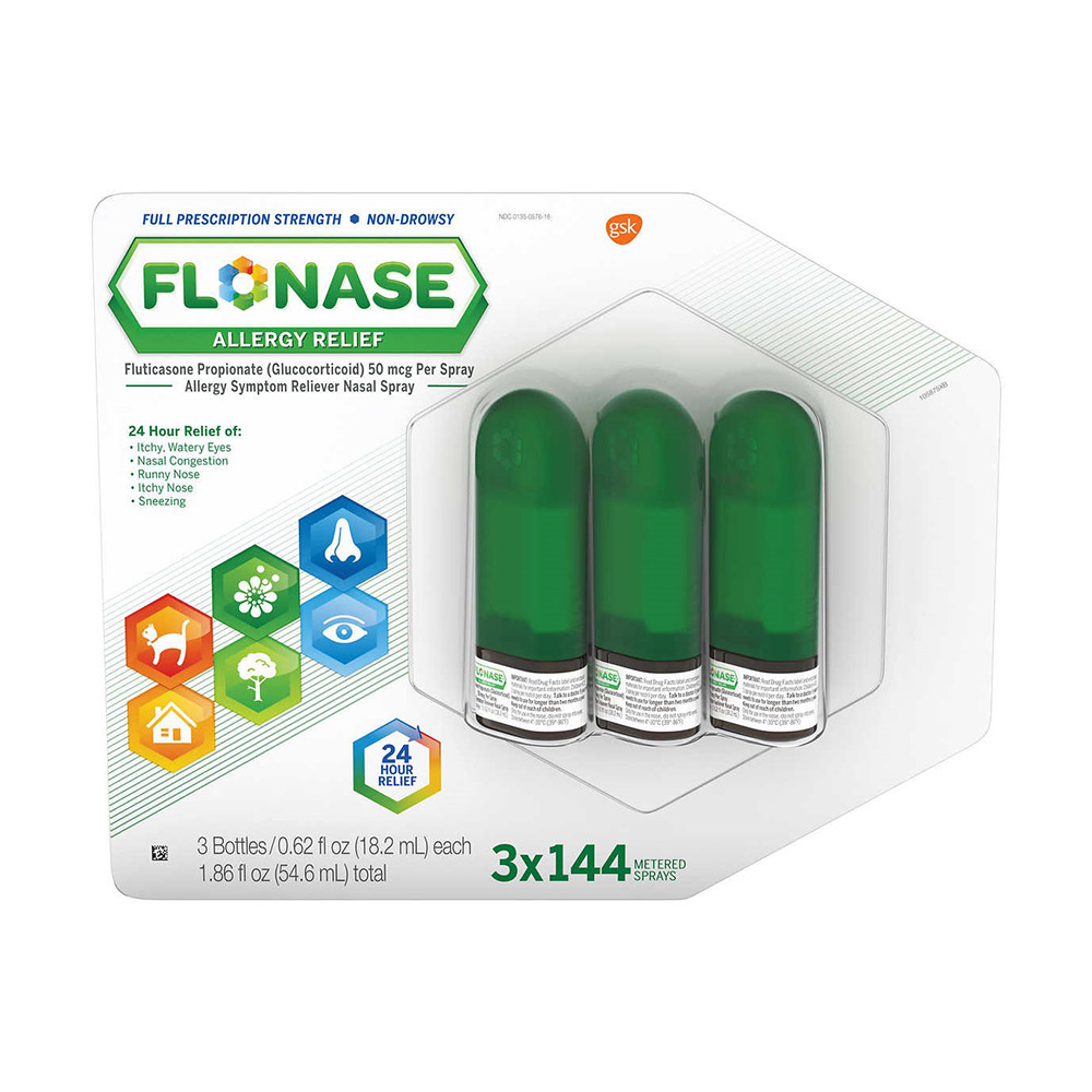 Xịt mũi Flonase Allergy Relief Nasal Spray set 3 chai xanh lá của Mỹ