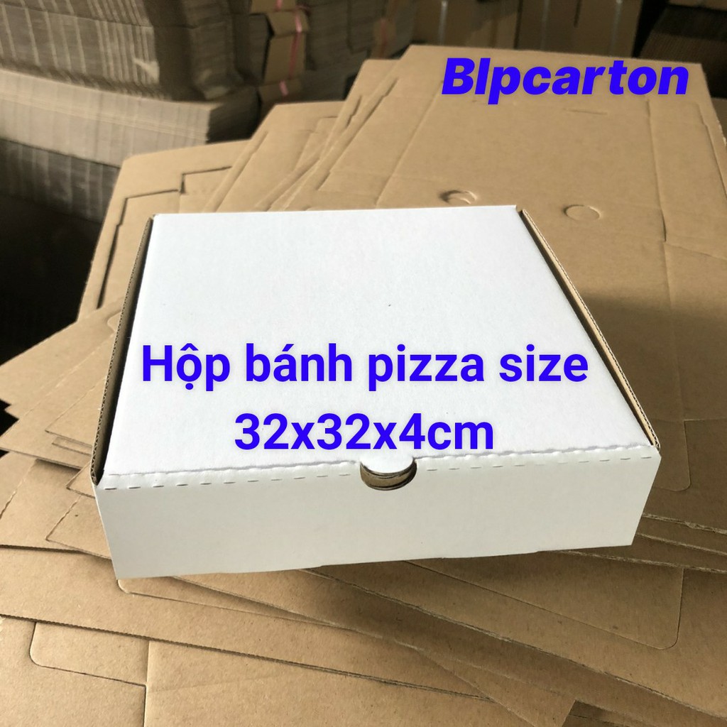 Combo 50 hộp carton đựng bánh pizza size 32x32x4cm nhiều màu
