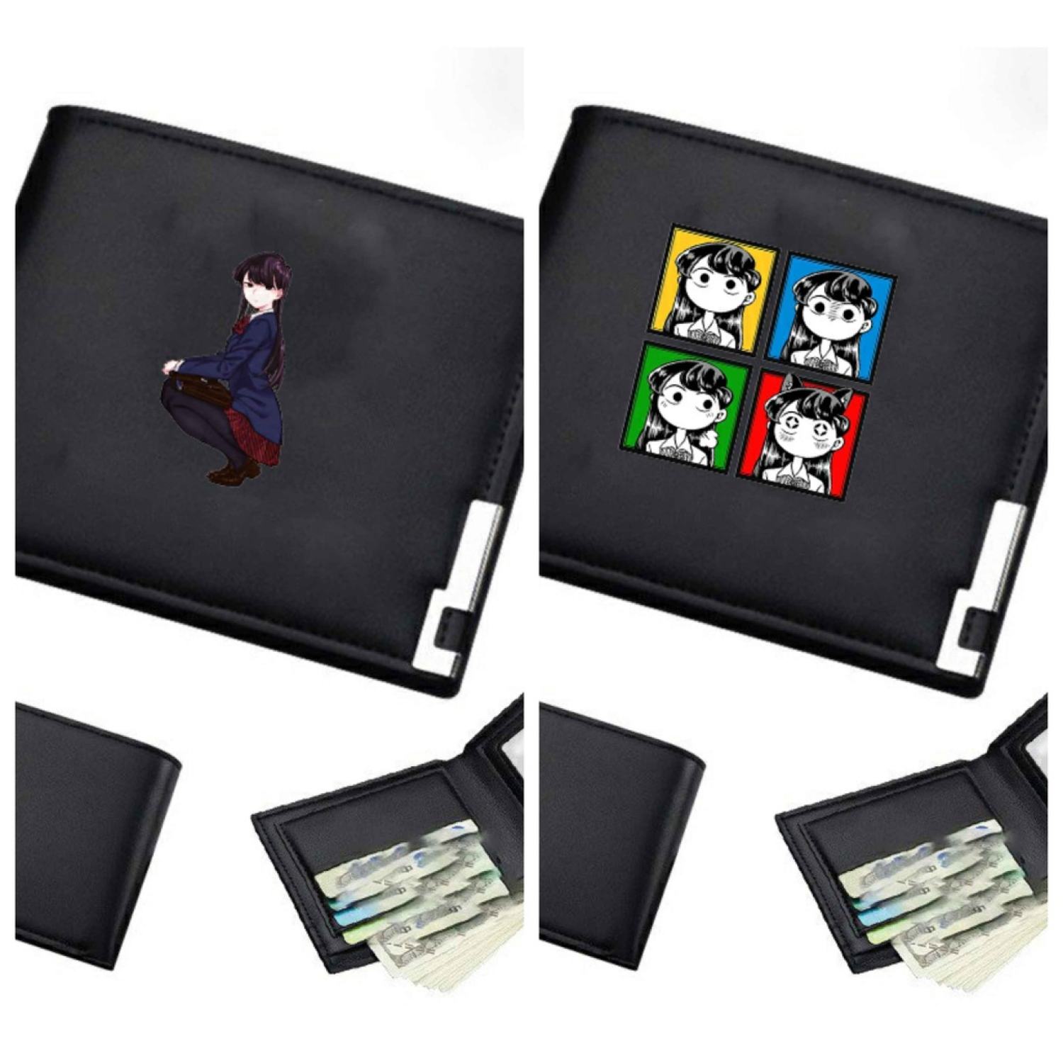 Ví da cao cấp cầm tay in hình KOMI nữ thần sợ giao tiếp anime chibi xinh xắn dễ thương bỏ túi thời trang