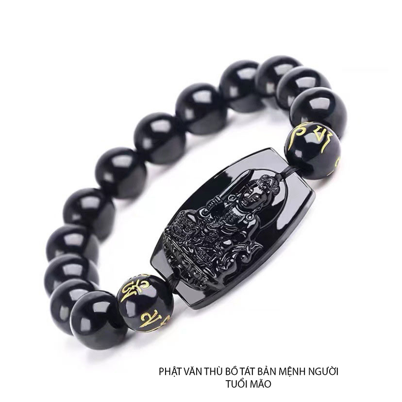 Vòng tay mặt phật bản mệnh 12 tuổi - Cầu bình an, may mắn - Vòng tay phật Văn Thù Bồ Tát - Phật bản mệnh tuổi Mão - cầu tài lộc - may mắn