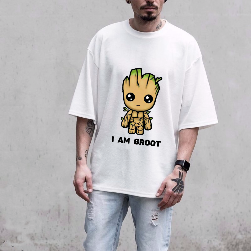 Áo thun in hình '' I AM GROOT'' , Vải mịn siêu mát Thiết kế thời trang  Đường may tỉ mỉ