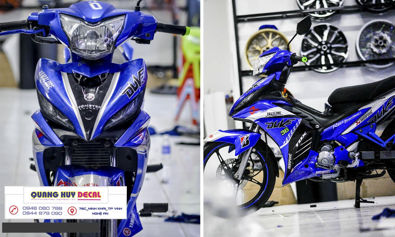 Tem TRÙM PHỦ xe exciter 135 xanh gp duke chế đẹp- Tem dán xe máy exciter 135 thiết kế theo yêu cầu - tem xe exciter 135 xanh dương độ chế đẹp và rẻ chất