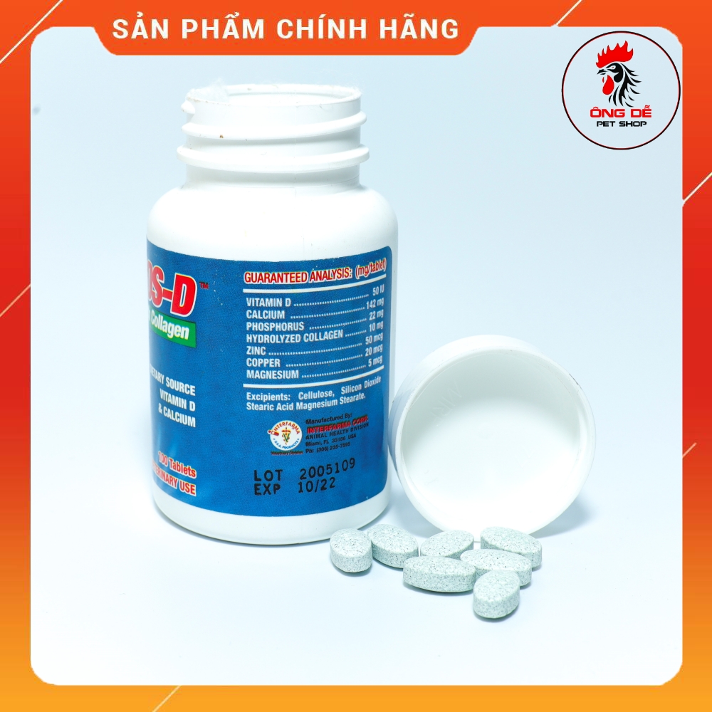 Calphos - d bổ sung canxi và các dưỡng chất rất cần thiết cho gà chiếc lẽ 50 viên