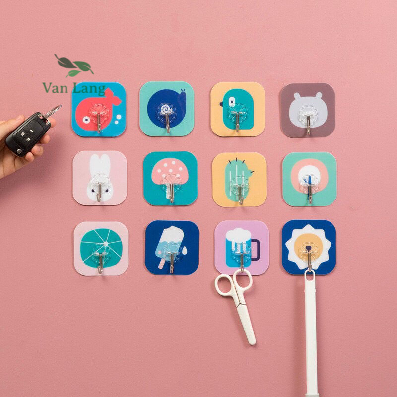 10 Móc dán tường 3d - móc treo, móc dính chịu lực hình dễ thương