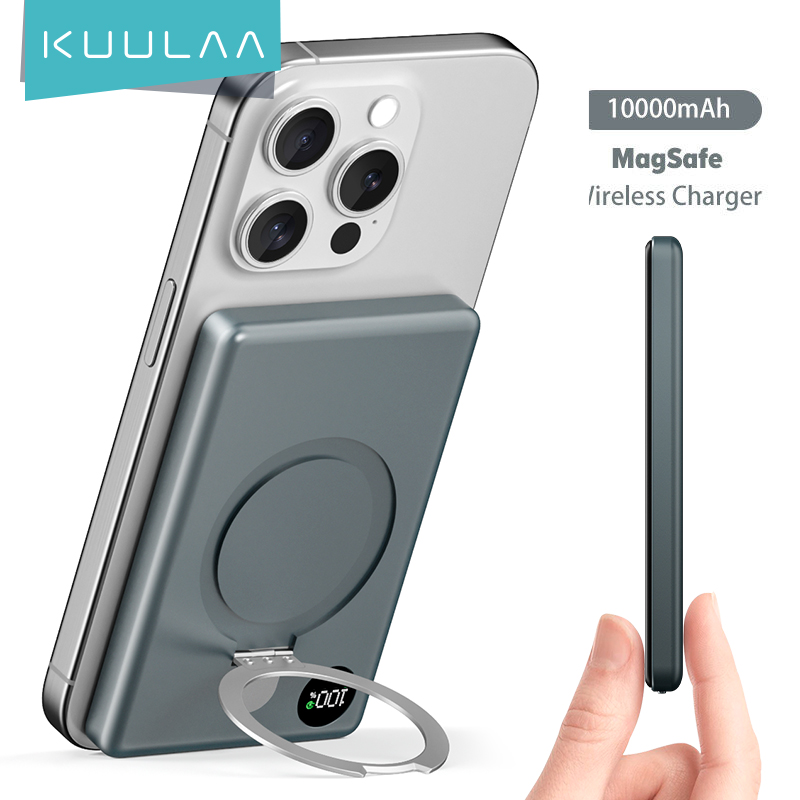  KUULAA PD20W Sạc Dự Phòng Không Dây with Stand 10000mAh Sạc Nhanh Power Bank Cho iPhone 15 12 13 14 pro max Cục sạc dự phòng Magnetic PowerBank 