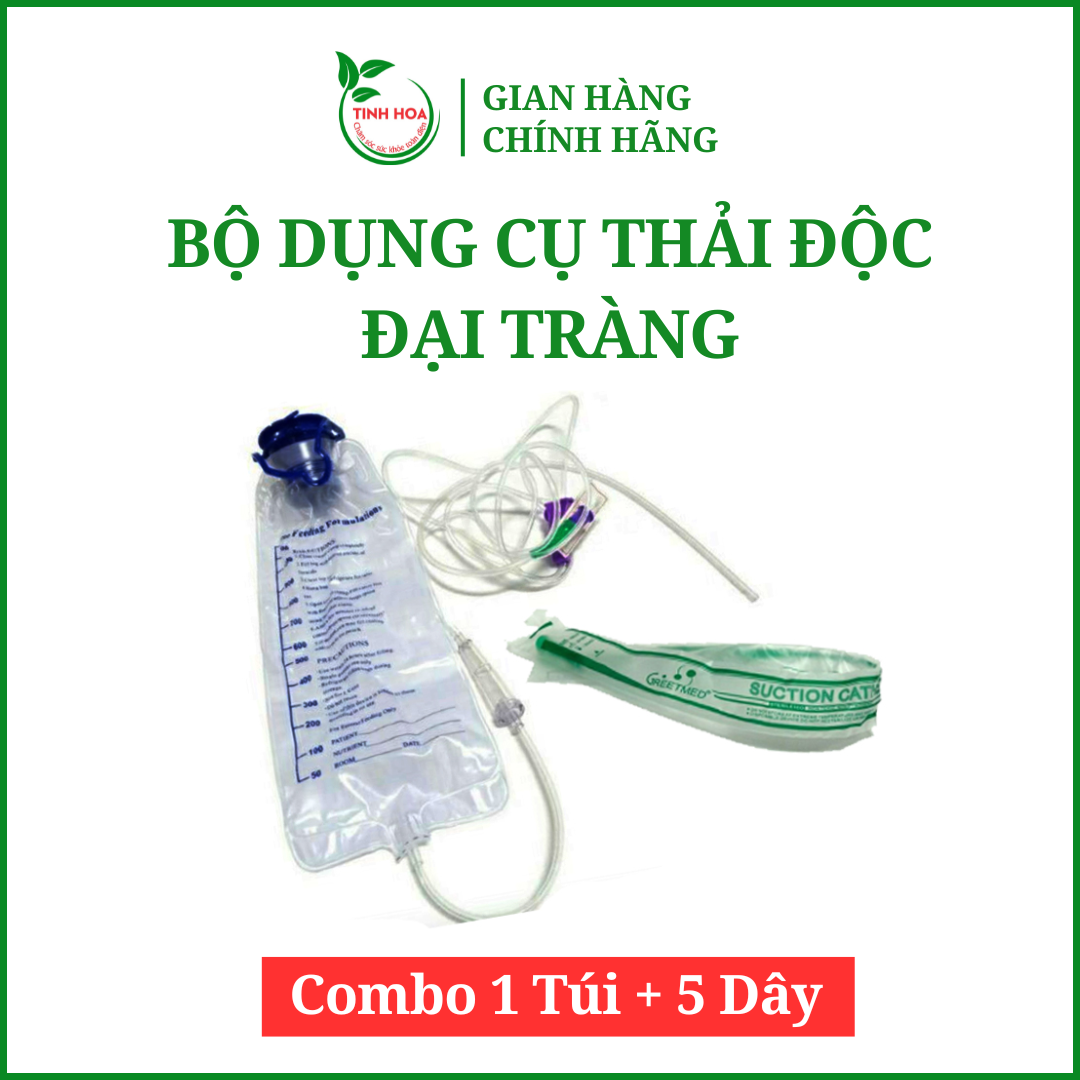Dụng cụ thải độc đại tràng 1 túi 5 dây TINHHOACARE túi truyền dây truyền thải độc đại tràng nên dùng 1 dây 1 lần, 1 túi 5 lần