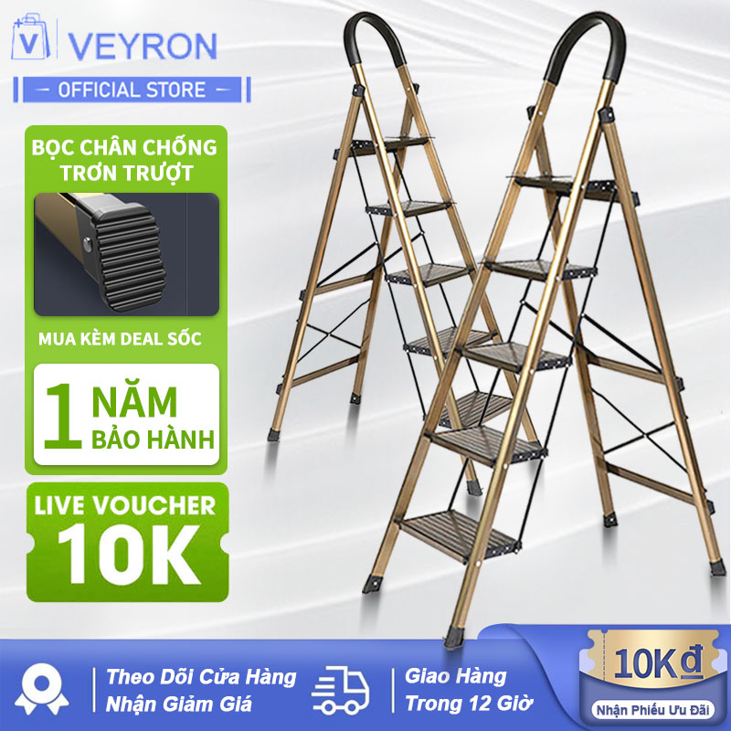 Thang Gấp Thông Minh 3-7 Bậc, Thang Nhôm Inox Siêu Nhẹ Gấp Gọn Thông Minh,Chống ăn mòn, chống thấm nước, chống rỉ sét