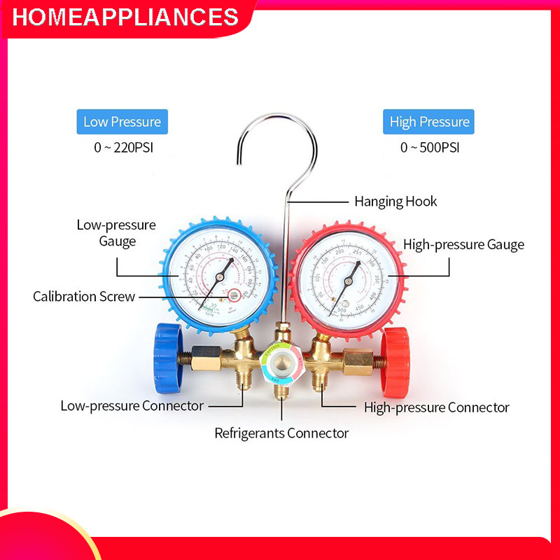 Đồng hồ đo gas đôi kèm dây nạp gas CT-536G Thường