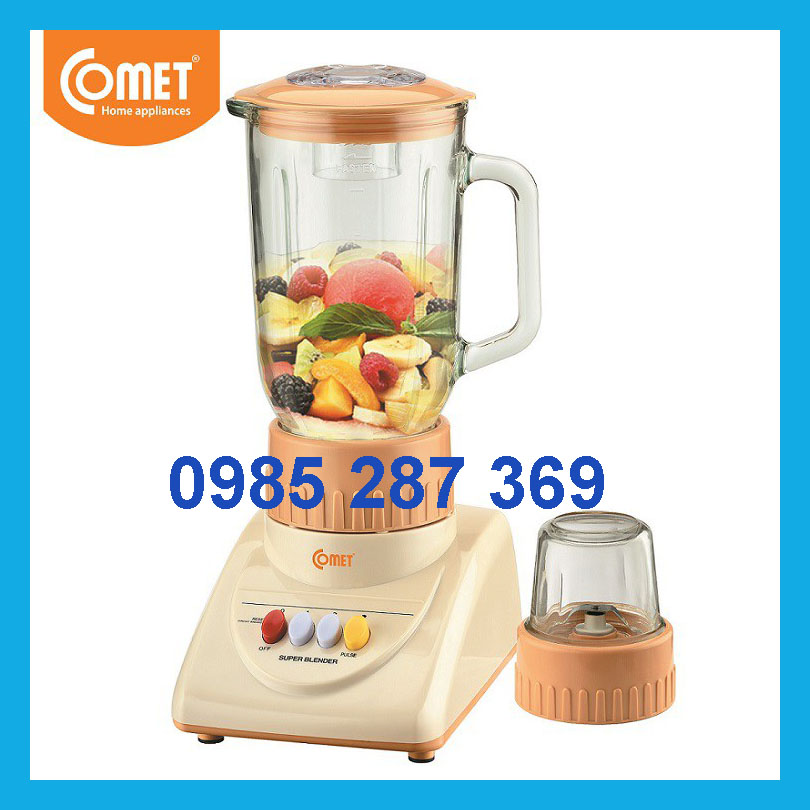 Máy Xay Sinh Tố Comet CM9956 1.25 Lít 2 Cối Thủy Tinh - Hàng Chính Hãng (Bảo Hành 12 Tháng)