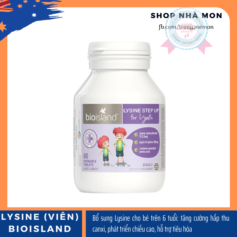 Viên bio island lysine của úc cho trẻ từ 6 tuổi trở lên