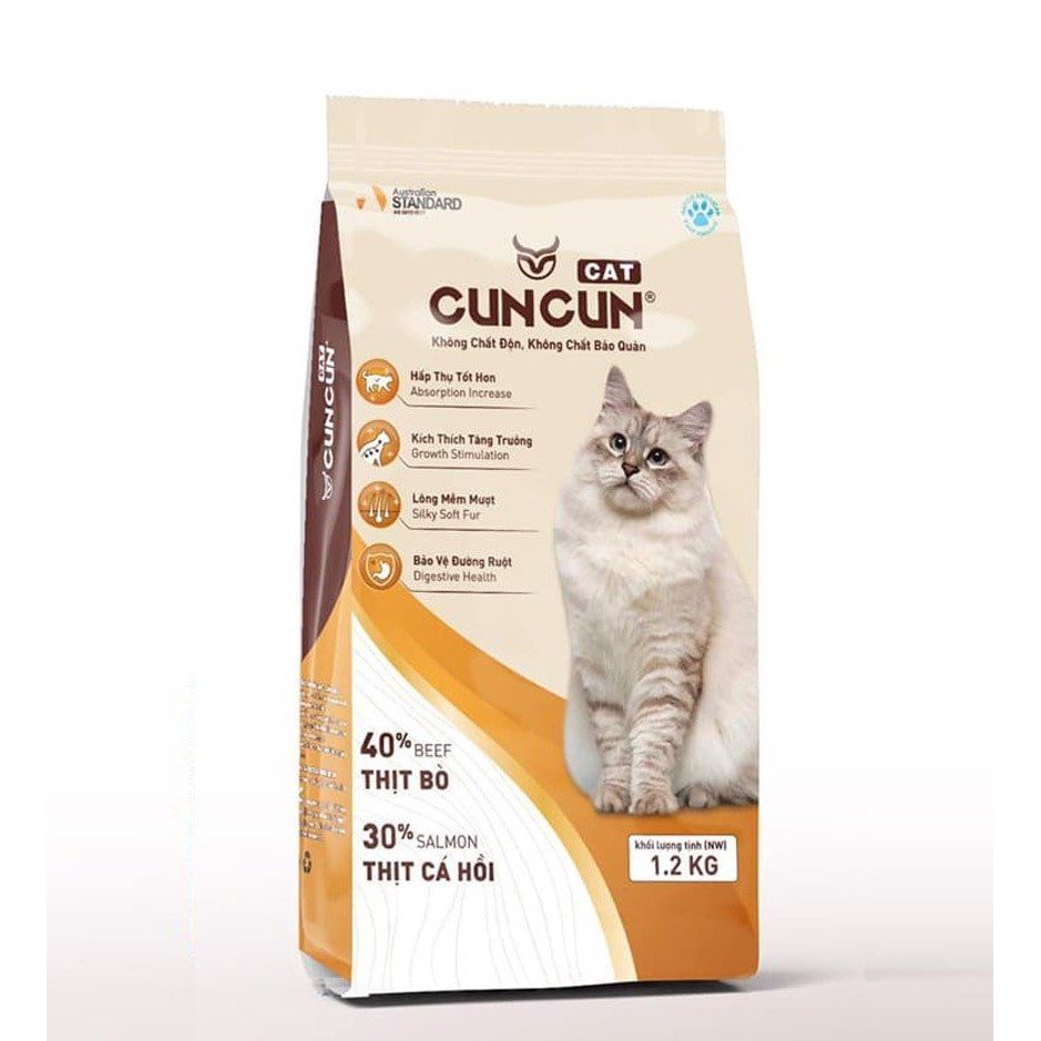 "Hoàn tiền đến 10%" Hạt Mèo CunCun Cat 1,2kg Thức Ăn Khô Cho Mèo