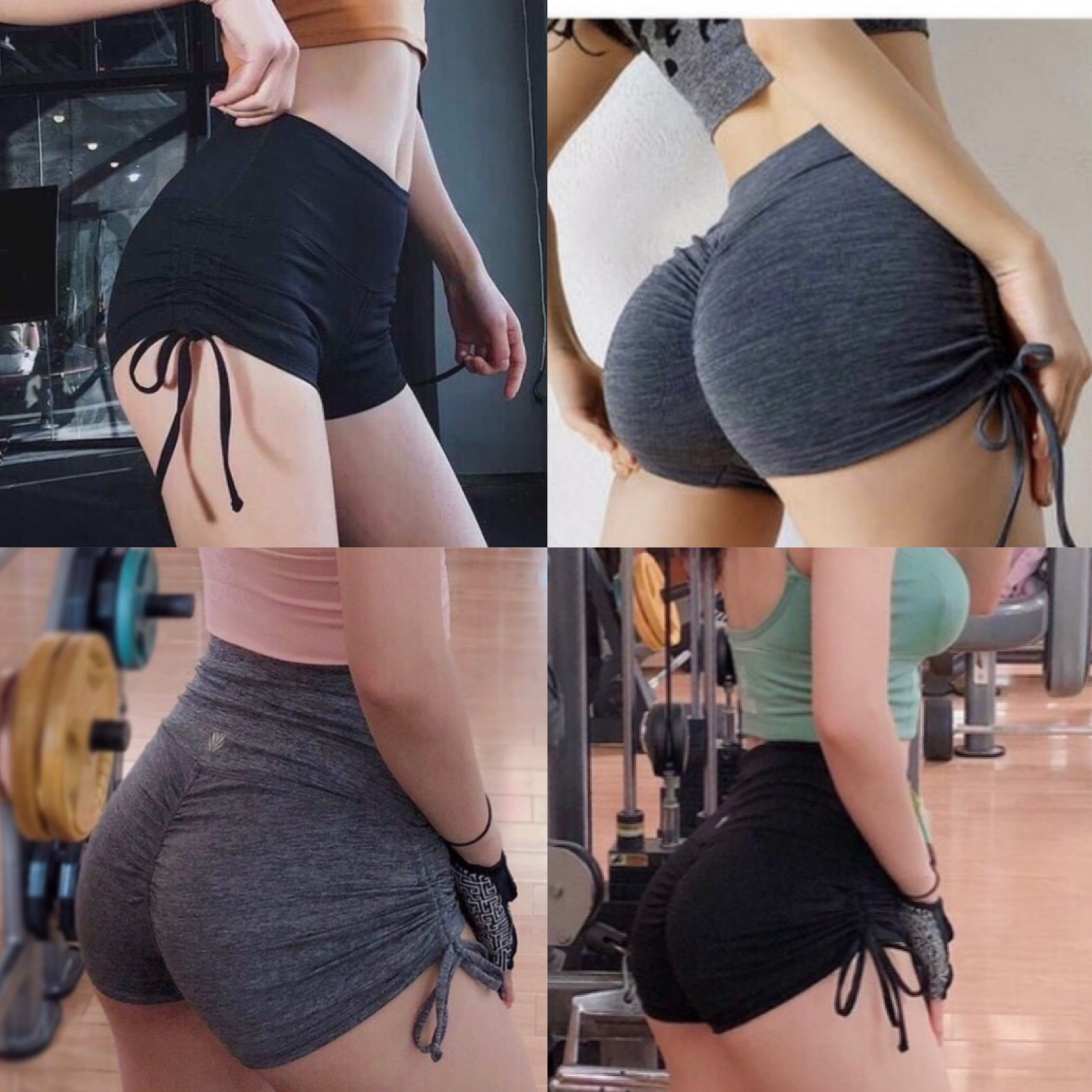 Quần đùi tập gym nâng mông rút dây thể thao