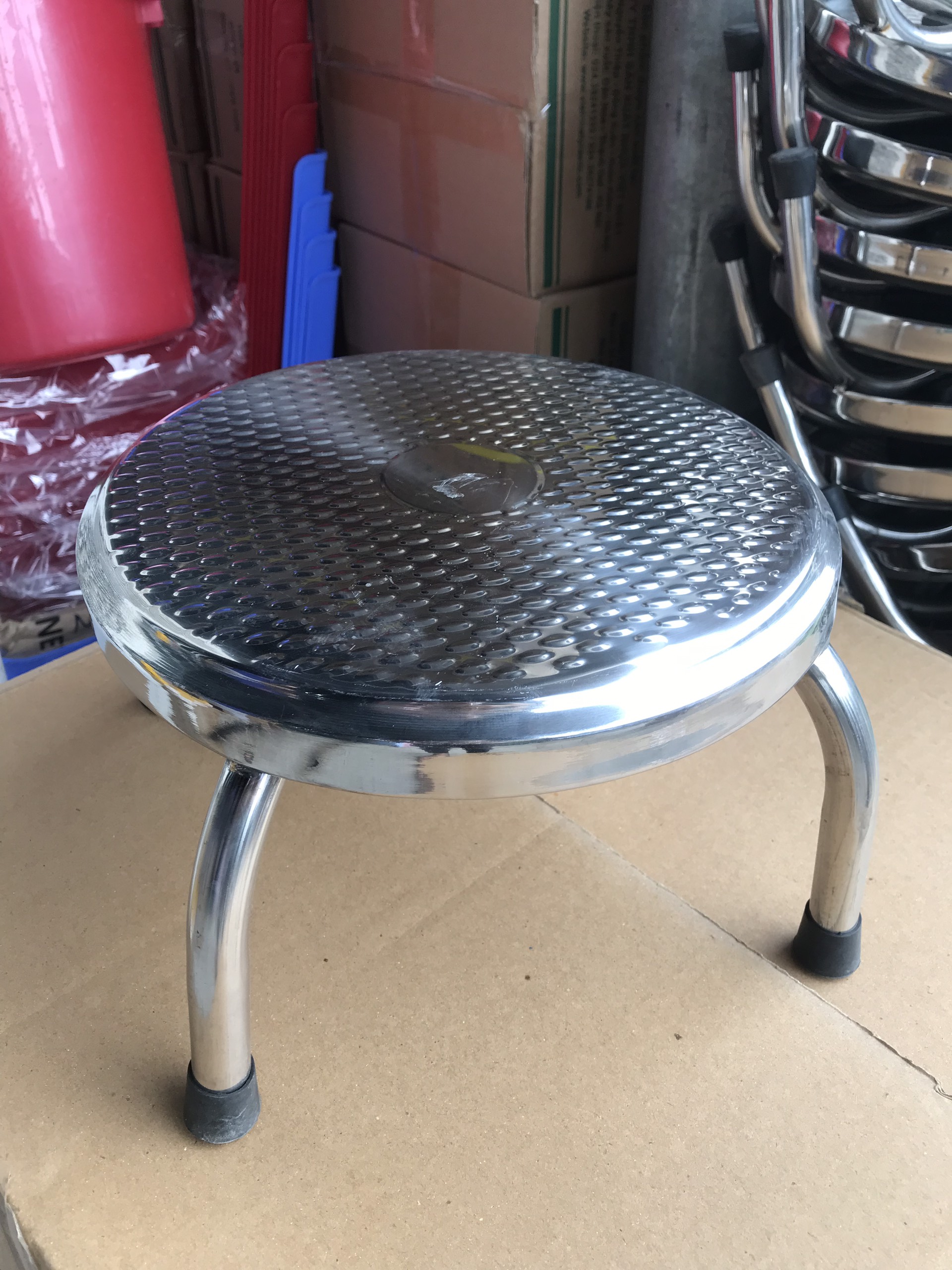 Ghế inox chân thấp ngồi nhặt rau hàng dày chuẩn inox 201