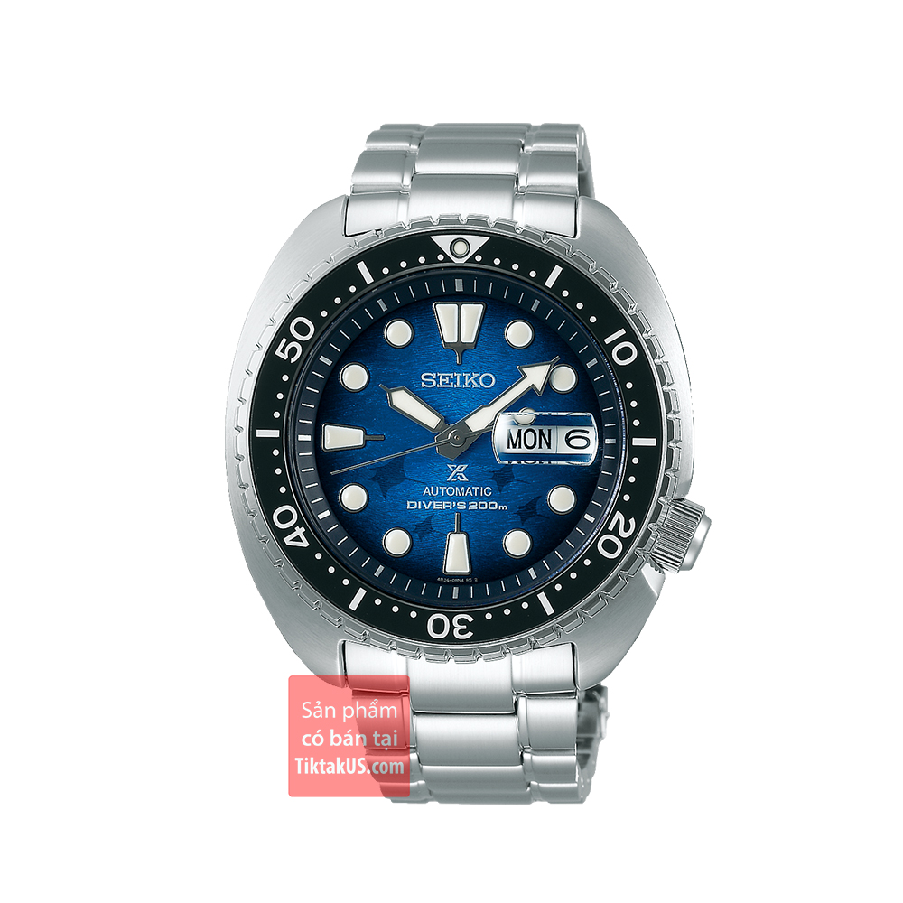 Đồng hồ thợ lặn SEIKO SRPE39K1 King Turtle Manta Ray PROSPEX save the ocean Special Edition dây thép kính sapphire size 45mm chống nước 200m trữ cót 40 tiếng lên cót tay dạ quang
