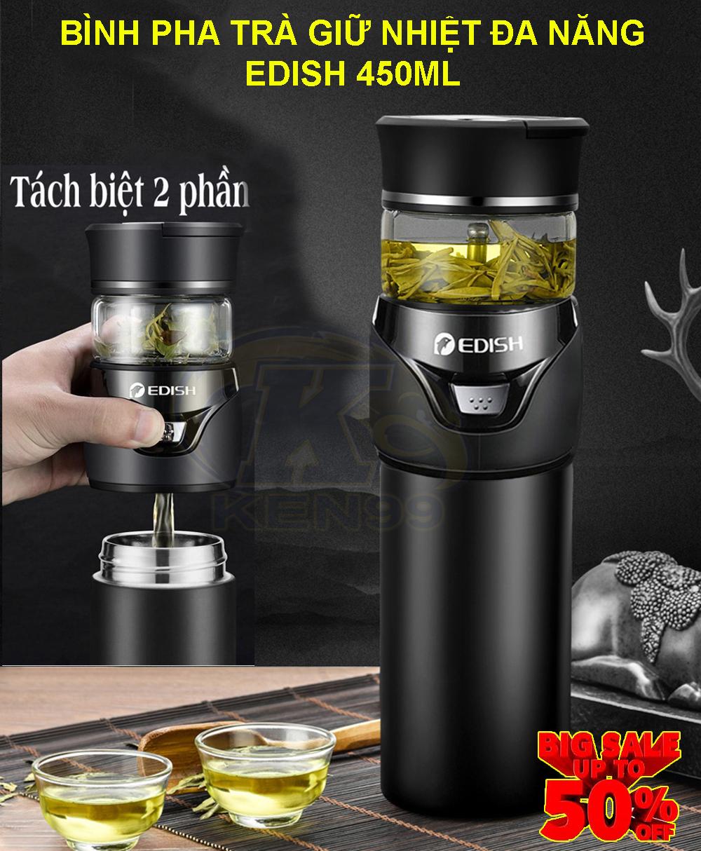 Bình Giữ Nhiệt, Bình Pha Trà, Bình Pha Trà Kiêm Giữ Nhiệt Đa Năng EDISH 450ML Cao Cấp, Thương Hiệu Đền Từ Đức, Giữ Nhiệt Lâu, Bh Uy Tín Trên Toàn Quốc, Sale Sốc 50%
