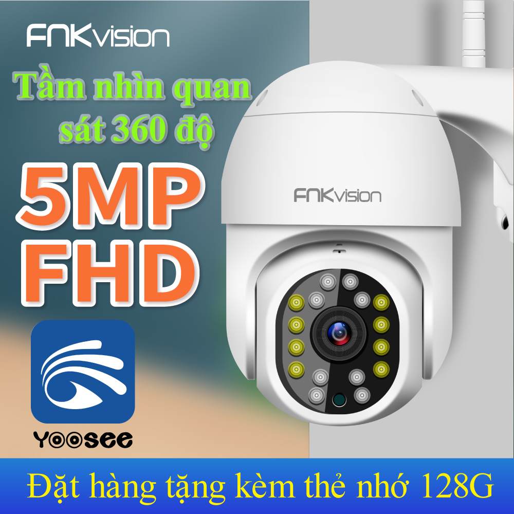 Camera Ngoài Trời PTZ Xoay 360 Chống Nước Yoo See Full HD 5MP 16 Led Ban Đêm Trợ Sáng Đàm Thoại 2 Chiều