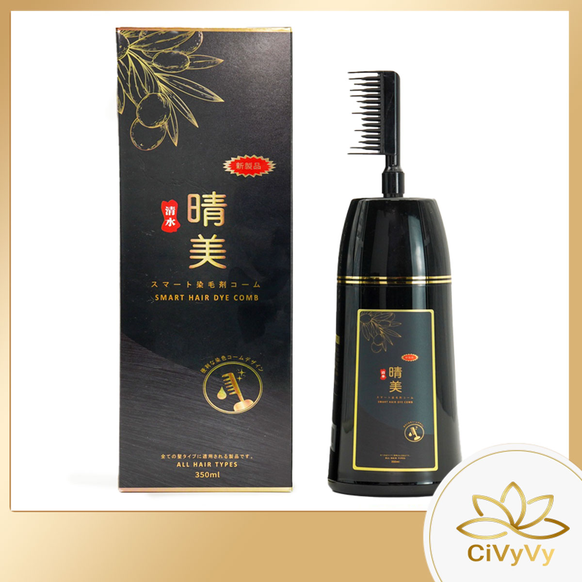 Lược nhuộm phủ bạc KOMI Nhật Bản nhuộm tóc thảo dược chai 350ml