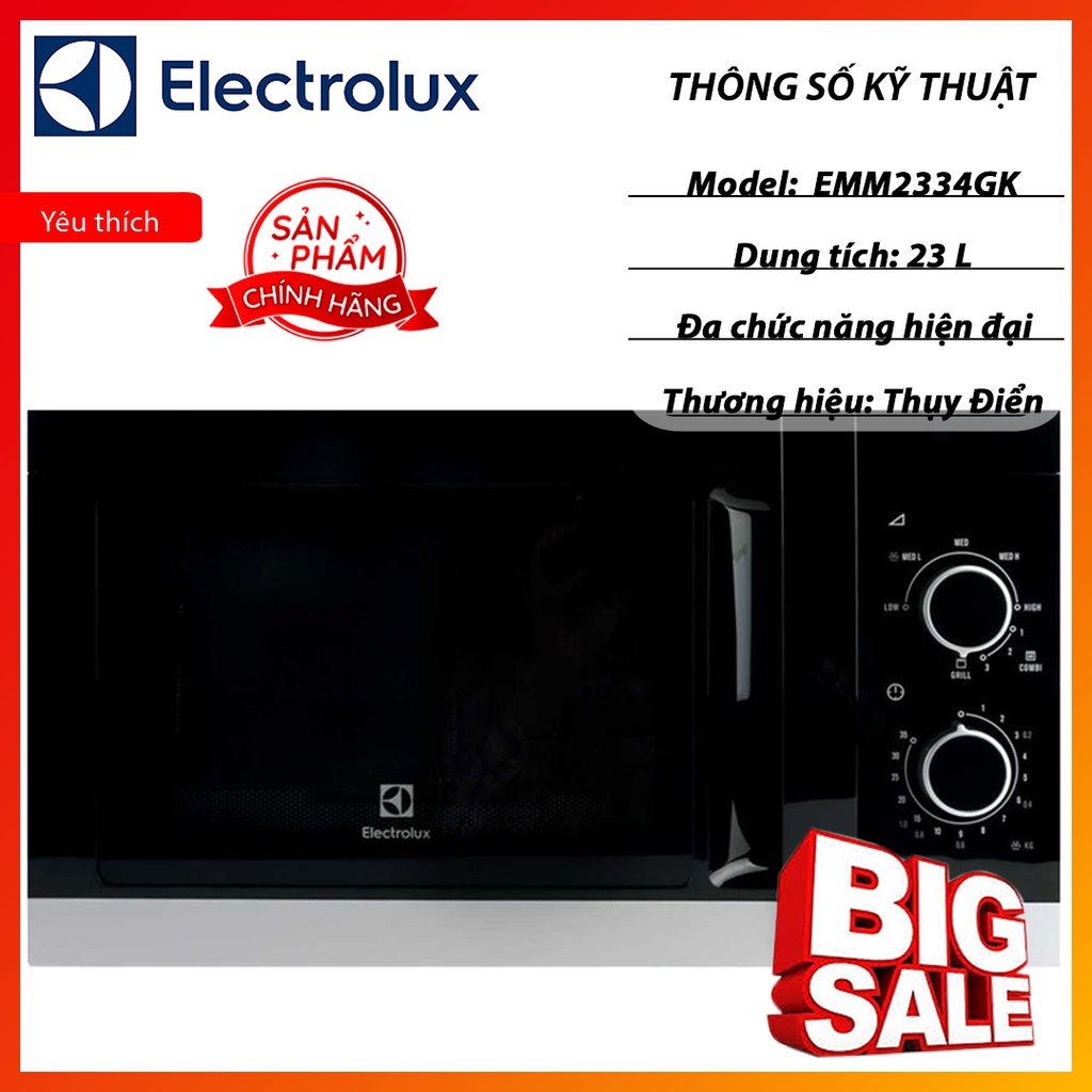 Lò vi sóng electrolux 23l emm2334gk chính hãng