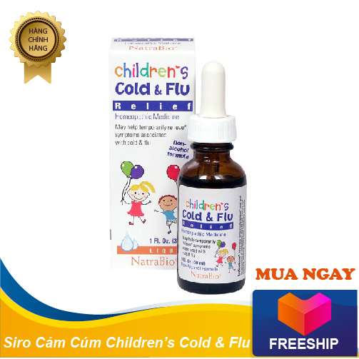 Siro cảm cúm Children Cold and Flu Relief Natrabio 30ml của Mỹ
