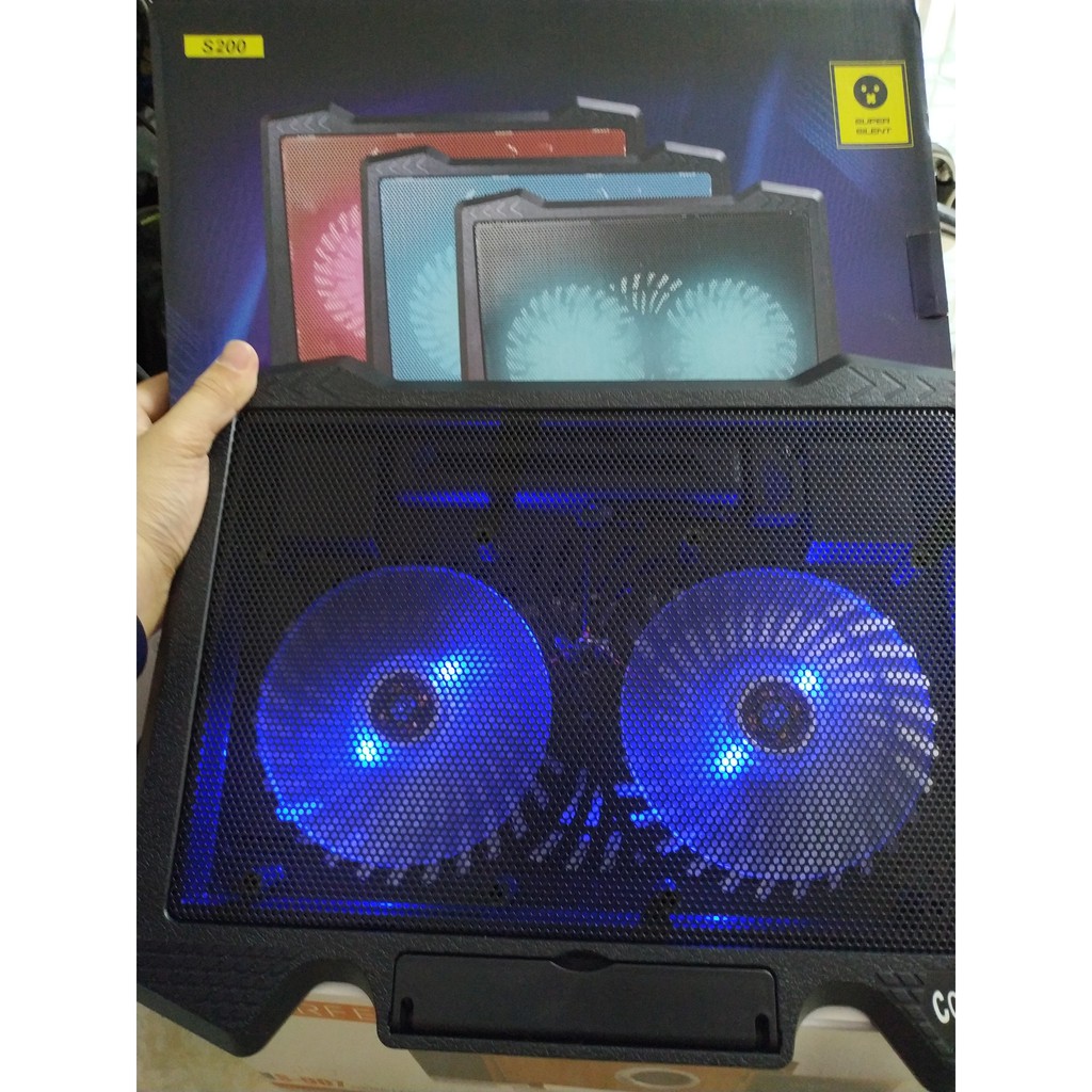 [HCM]Đế Tản Nhiệt Laptop Cooler Pad S200 - Fan Notebook Cooler Pad S200n Led Siêu Bền