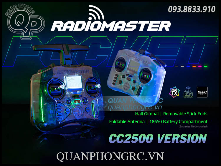 Tay Điều Khiển Radiomaster Pocket CC2500/ELRS Dành cho máy bay điều khiển