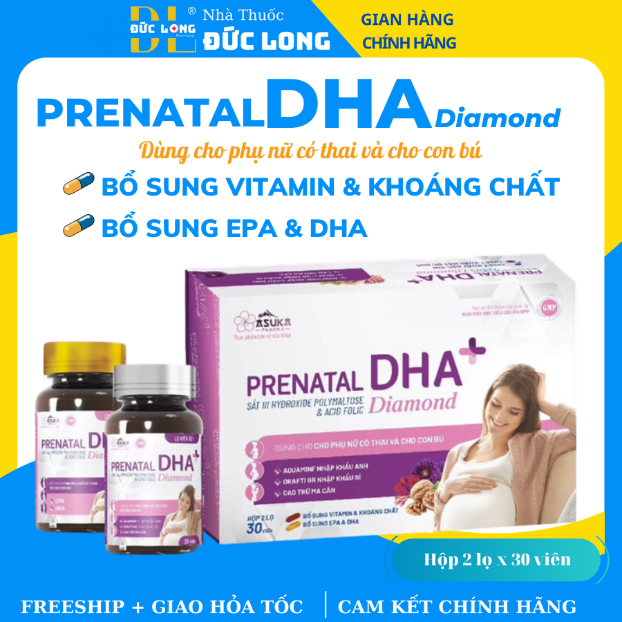 Prenatal DHA+ Dimond ASUKA bổ sung vitamin cho bà bầu và cho con bú