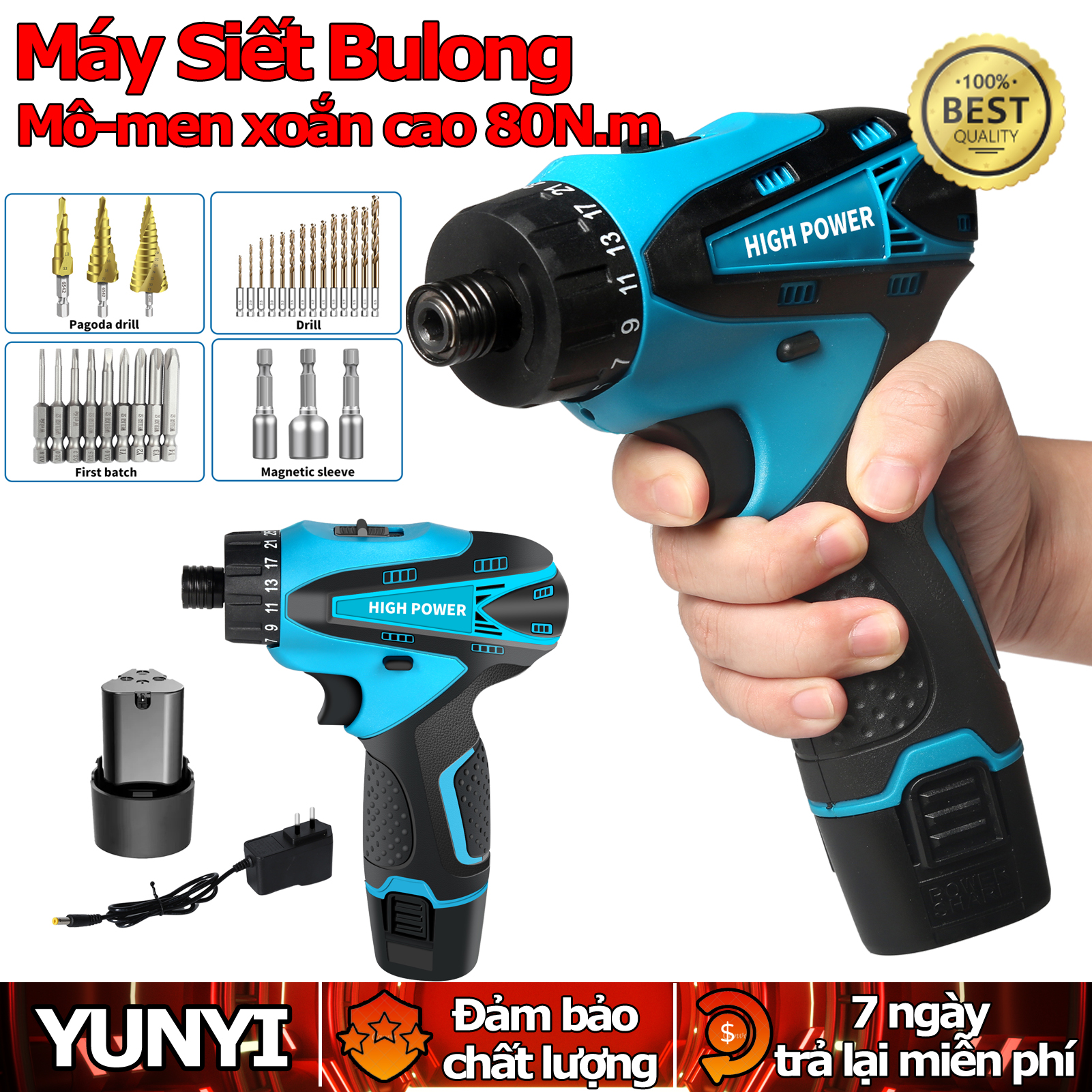 Máy siết bulông 300Nm, thân máy siết bulong - Cờ lê điện đa năng 4 trong 1 - Đầu Kim Loại Đa Năng Bắ