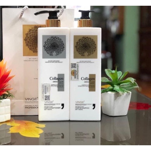 Combo gôi xả collagen vinge phuc hôi & kích thúc moc tóc 1000ml*2