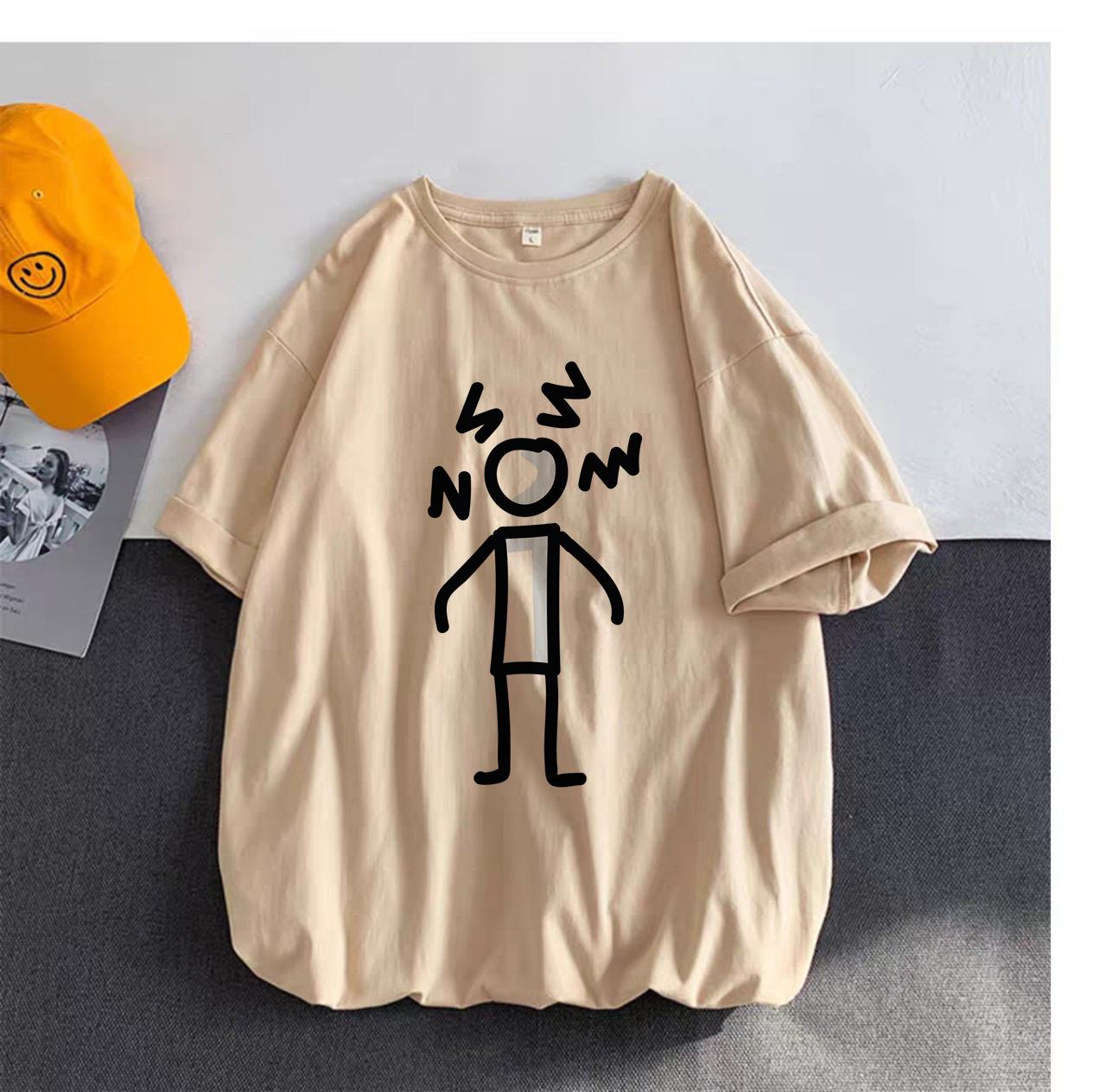 Áo thun nam tay lỡ in hình vẽ đơn giản siêu hot - ATDN04