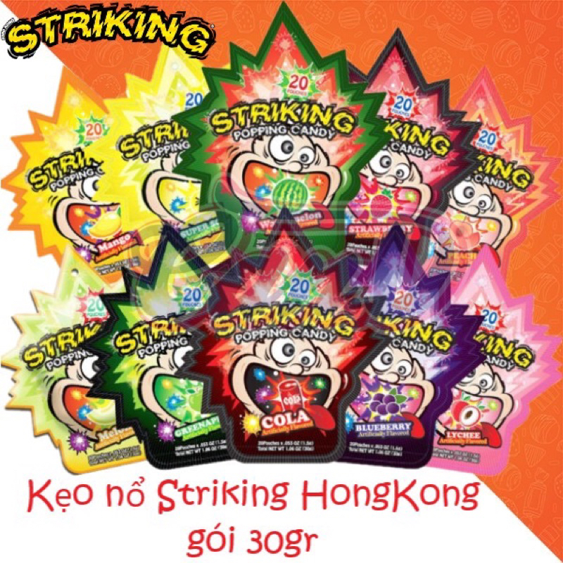 Lẽ 10 Gói Kẹo Nổ Trái Cây Striking Candy Hongkong - Ăn Vặt 492