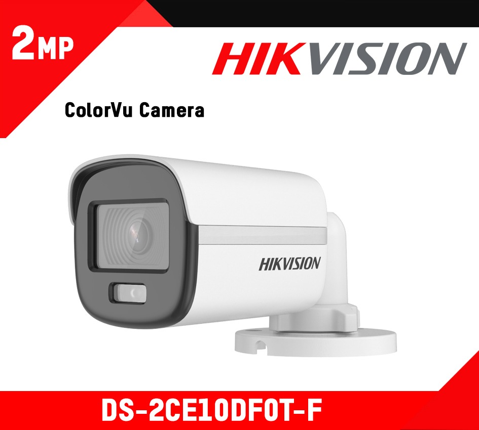 Camera hdtvi colorvu có màu ban đêm 2mp bán cầu hikvision ds-2ce70df0t-mf