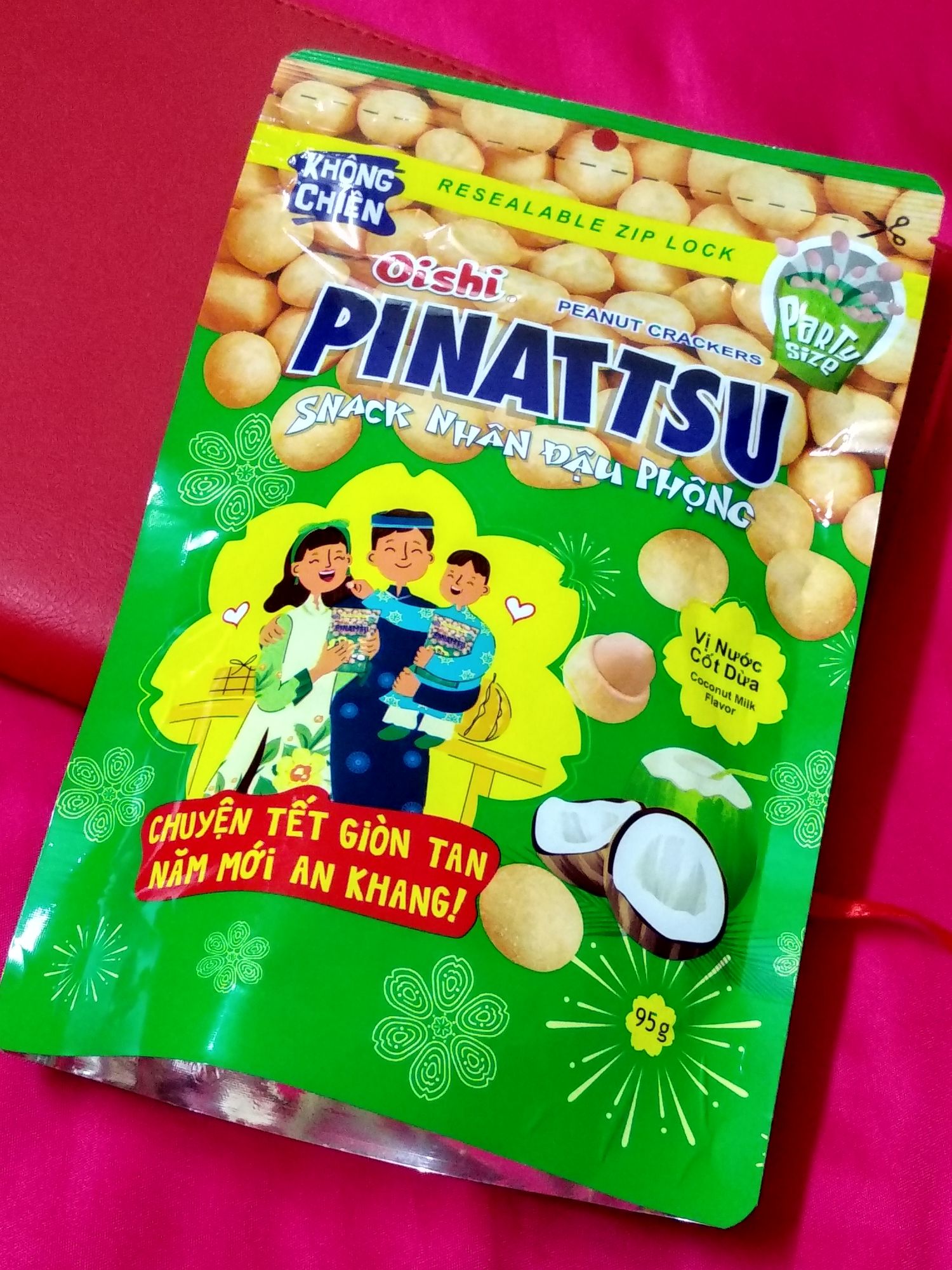 Đậu phộng Pinattsu Oishi vị nước cốt dừa