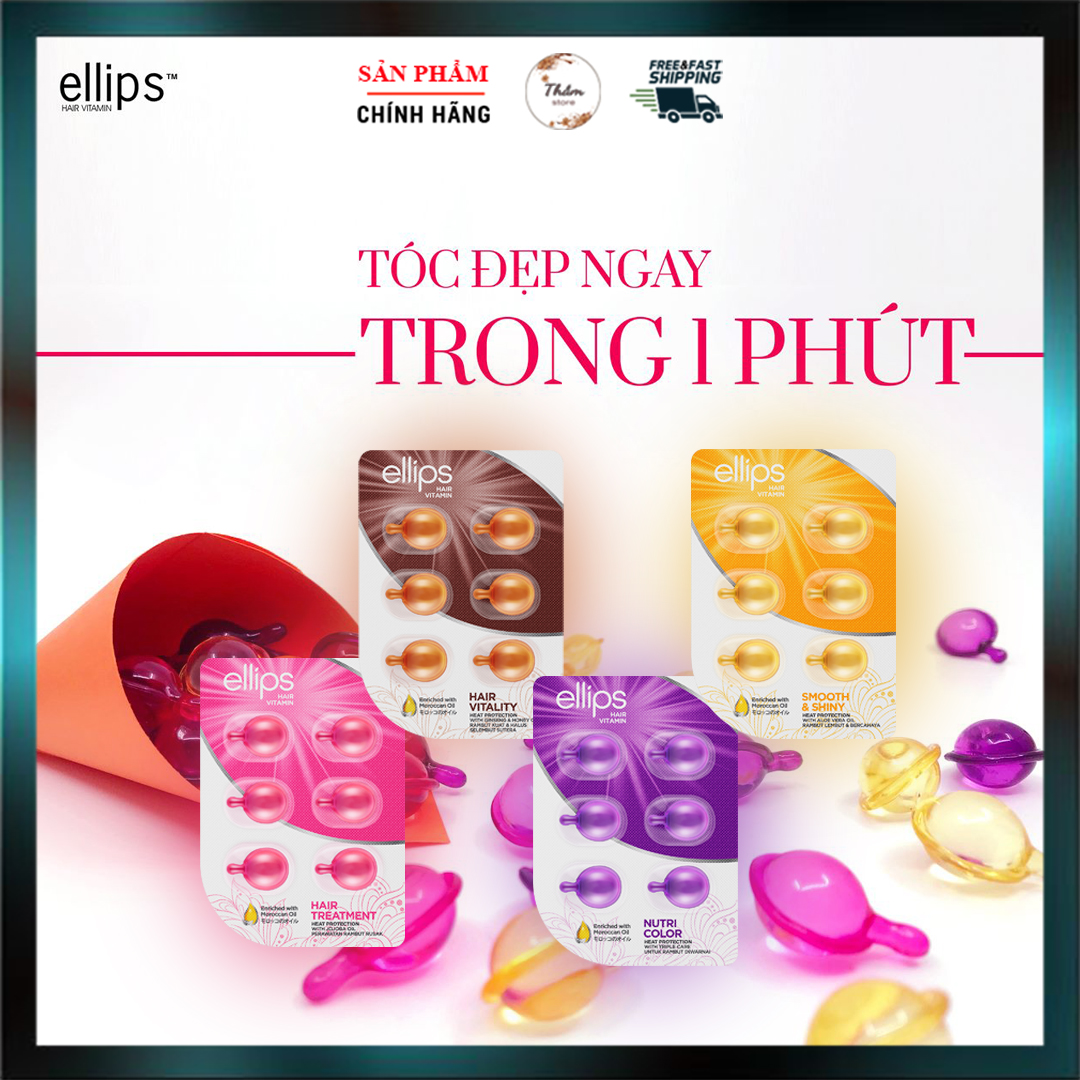 Viên Serum Dưỡng Tóc Ellips Hair Vitamin dạng vỉ- Chăm sóc tóc chắc khỏe từ vitamin và tinh dầu tự nhiên (vỉ 6 viên)