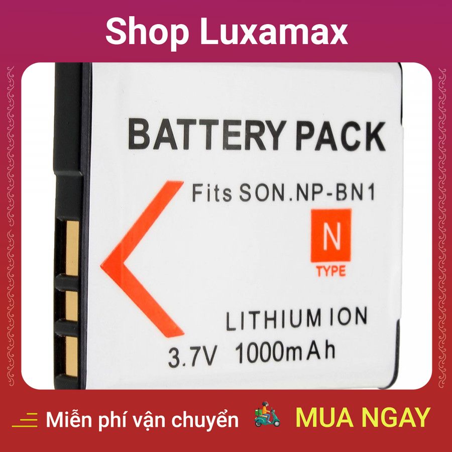 Pin máy ảnh cho sony np-bn1 1000mah dtk19989121 - shop luxamax