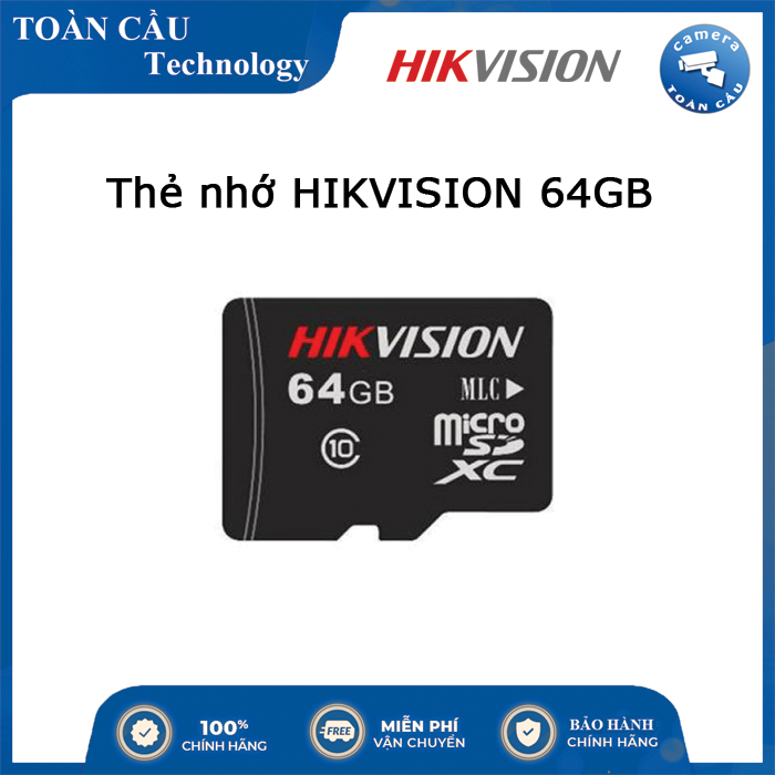 [HCM][100% CHÍNH HÃNG] Thẻ nhớ HIKVISION 64GB 92MB/s chuyên dùng cho Camera HIKVISION EZVIZ KBVISION DAHUA IMOU - Thẻ nhớ Micro SD 64GB HIKVISON - Bảo hành 2 Năm - Camera Toàn Cầu