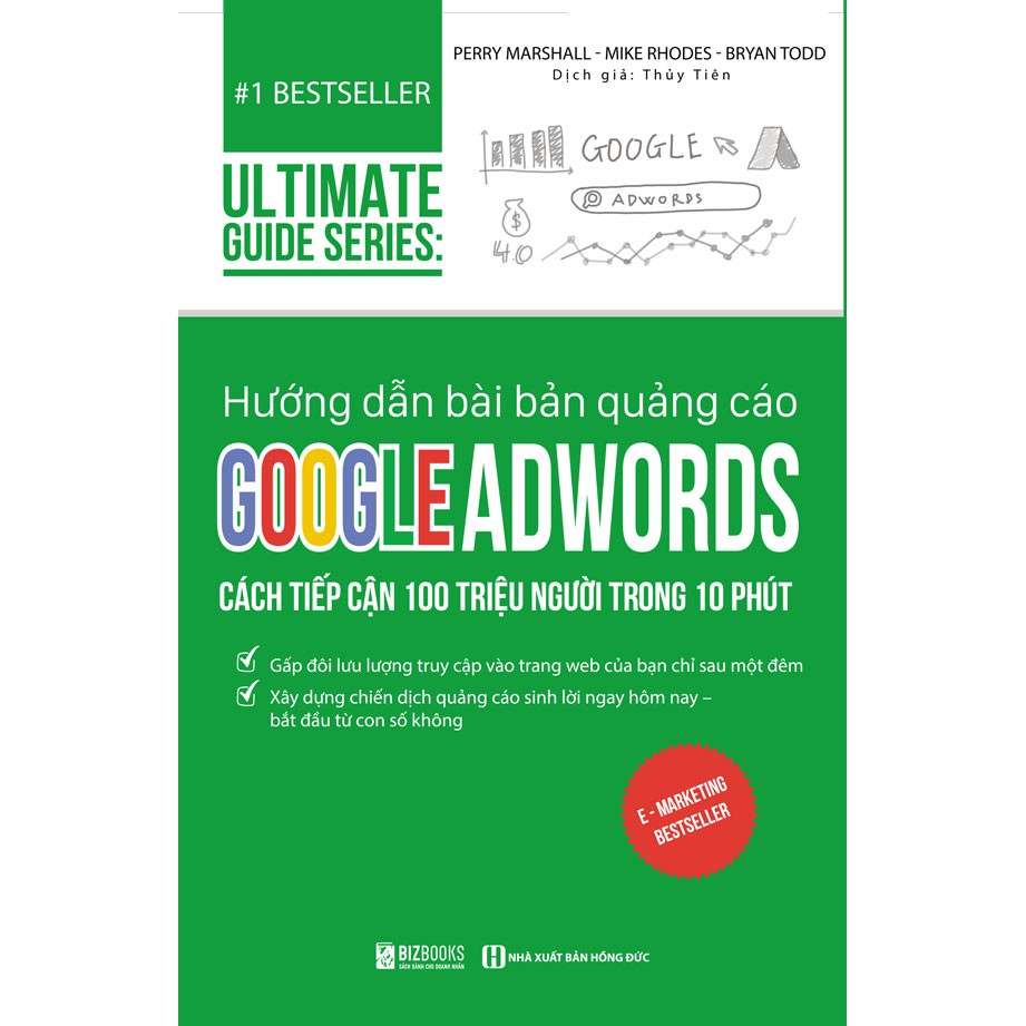 Sách - Hướng dẫn bài bản quảng cáo google adwords: Cách tiếp cận 100 triệu người trong 10 phút Tặng Post Card Danh Ngôn