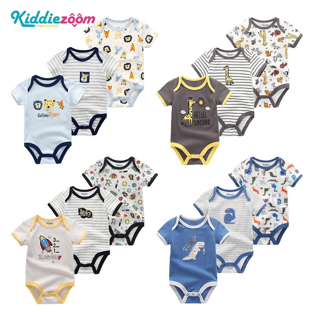 Kiddiezoom 3PCS baby romper baby clothes newborn -12months