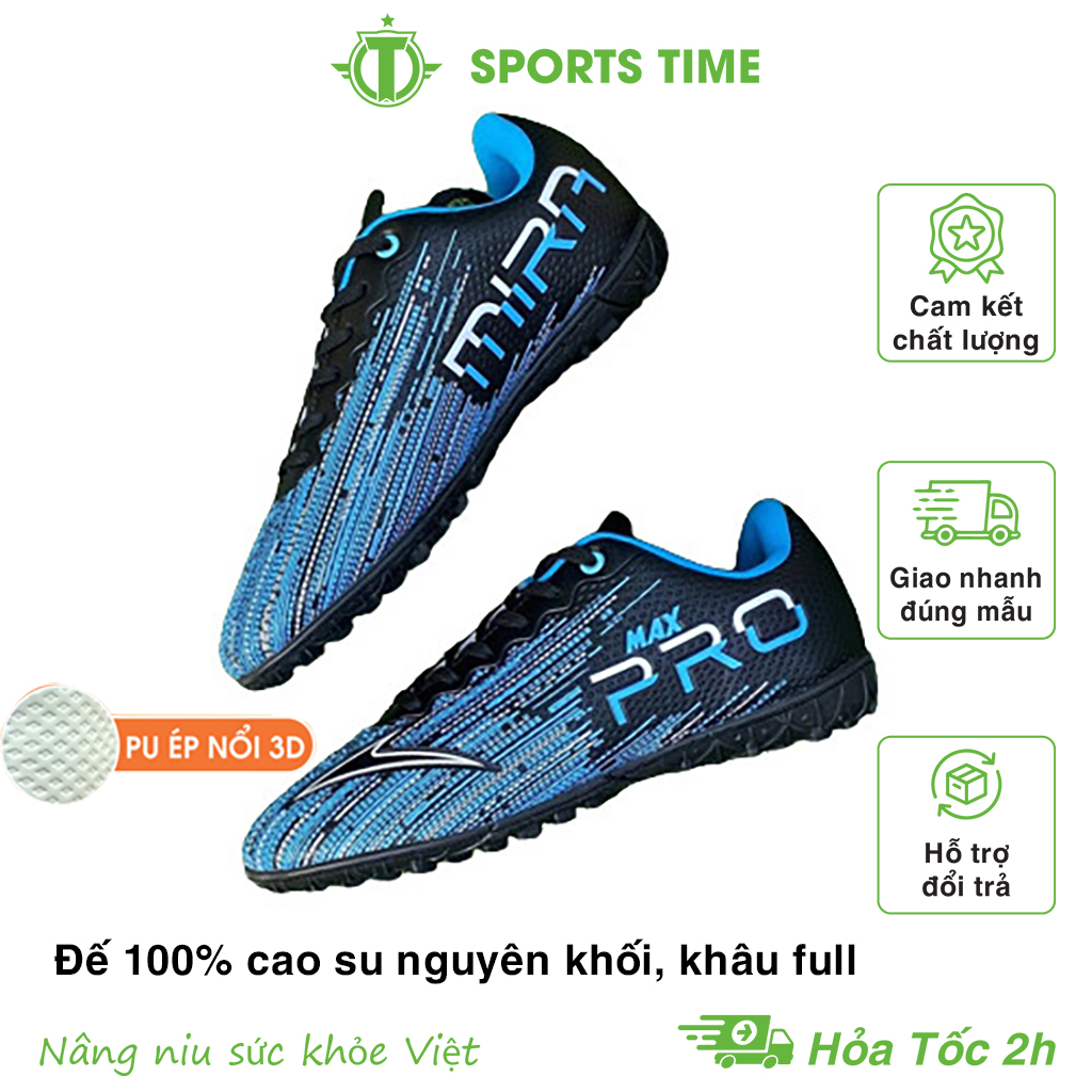 Giày đá bóng Mira Pu ép nổi, đế cao su khâu full - Giày thể thao Mira chính hãng