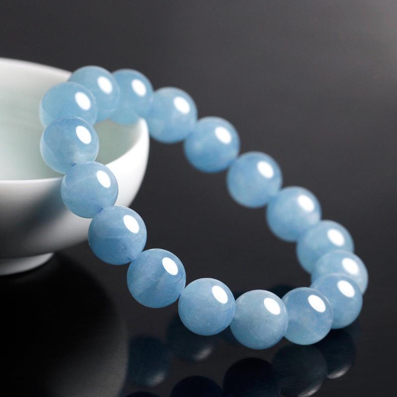 Vòng đá Aquamarine (Ngọc xanh biển) tự nhiên - Có giấy kiểm định - Dành riêng cho mệnh Thủy và mệnh Mộc - Mang lại may mắn bình an tài lộc