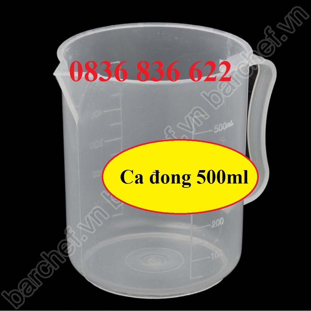 Ca đong 500ml có vạch chia định lượng