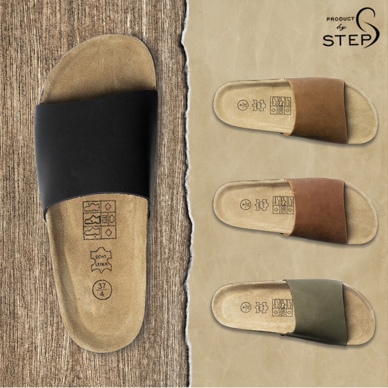 Dép đế trấu Da thật quai ngang (size 35-45)
