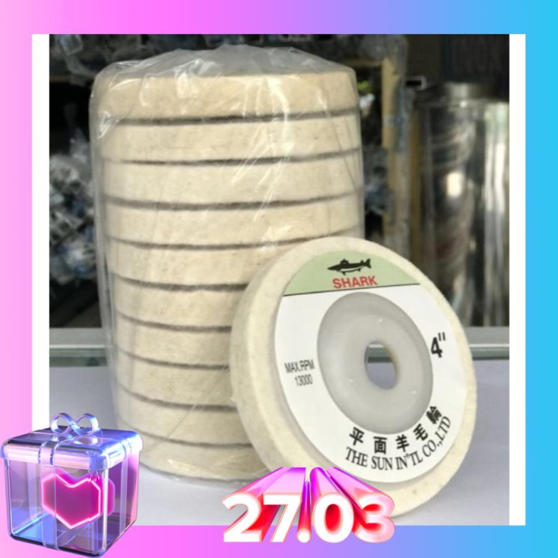 Combo 10 viên nỉ trắng đánh bóng kim loại , inox