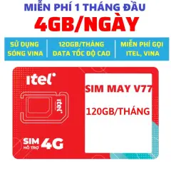 ( TẶNG 30 NGÀY ĐẦU ) Sim 4G ITelecom May - 120Gb/tháng - Miễn phí gọi Vina FREESHIP - CHƯA KÍCH HOẠT