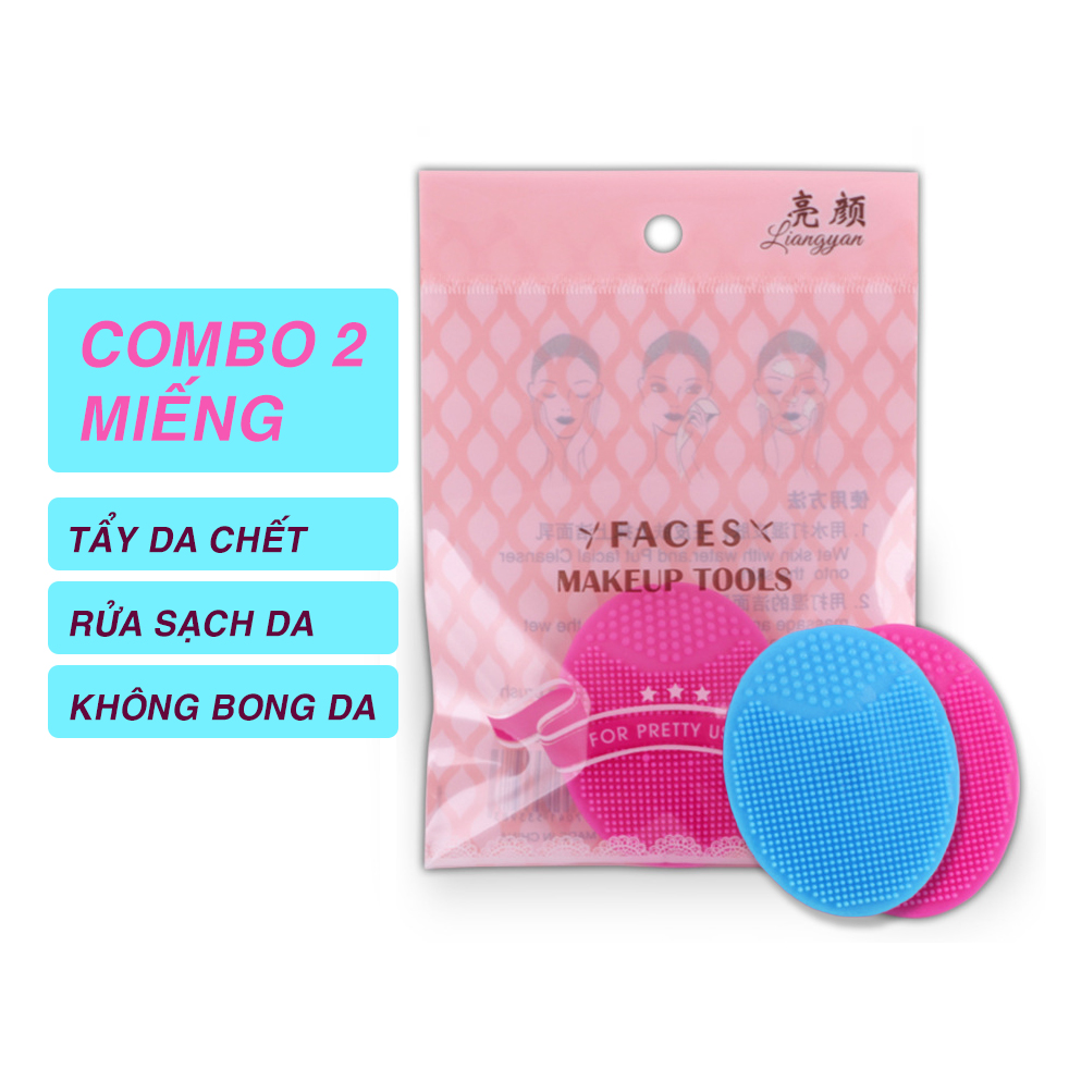 Lavy store - combo 2 bàn chải massage mặt loại bỏ mụn cám
