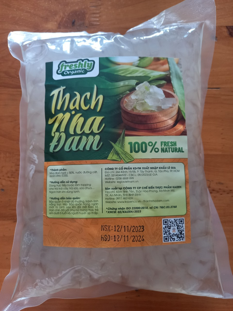 Thạch nha đam freshly thanh mát túi 1 kg giá rẻ date mới