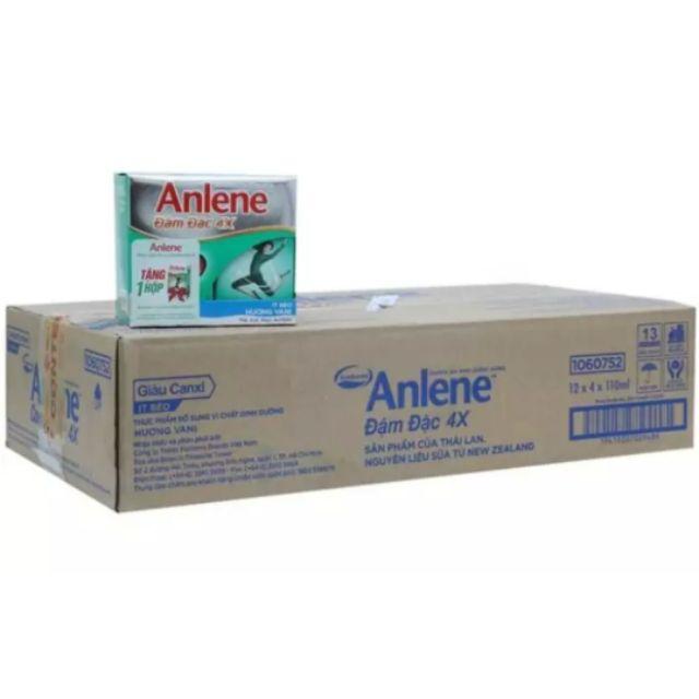 Thùng 48 hộp sữa anlene nước đậm đặc 4x hương vani 125ml