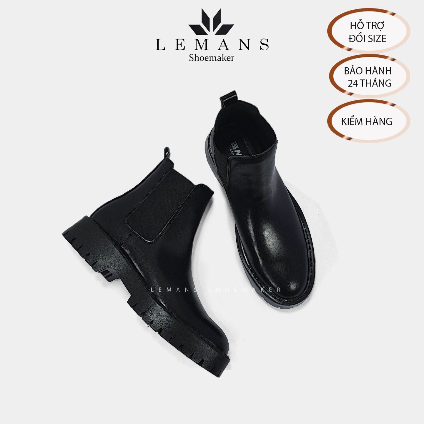 Giày da Hades Chunky Chelsea Boots LeMans CHK02, Chelsea Boots đế Chunky, bảo hành 24 tháng