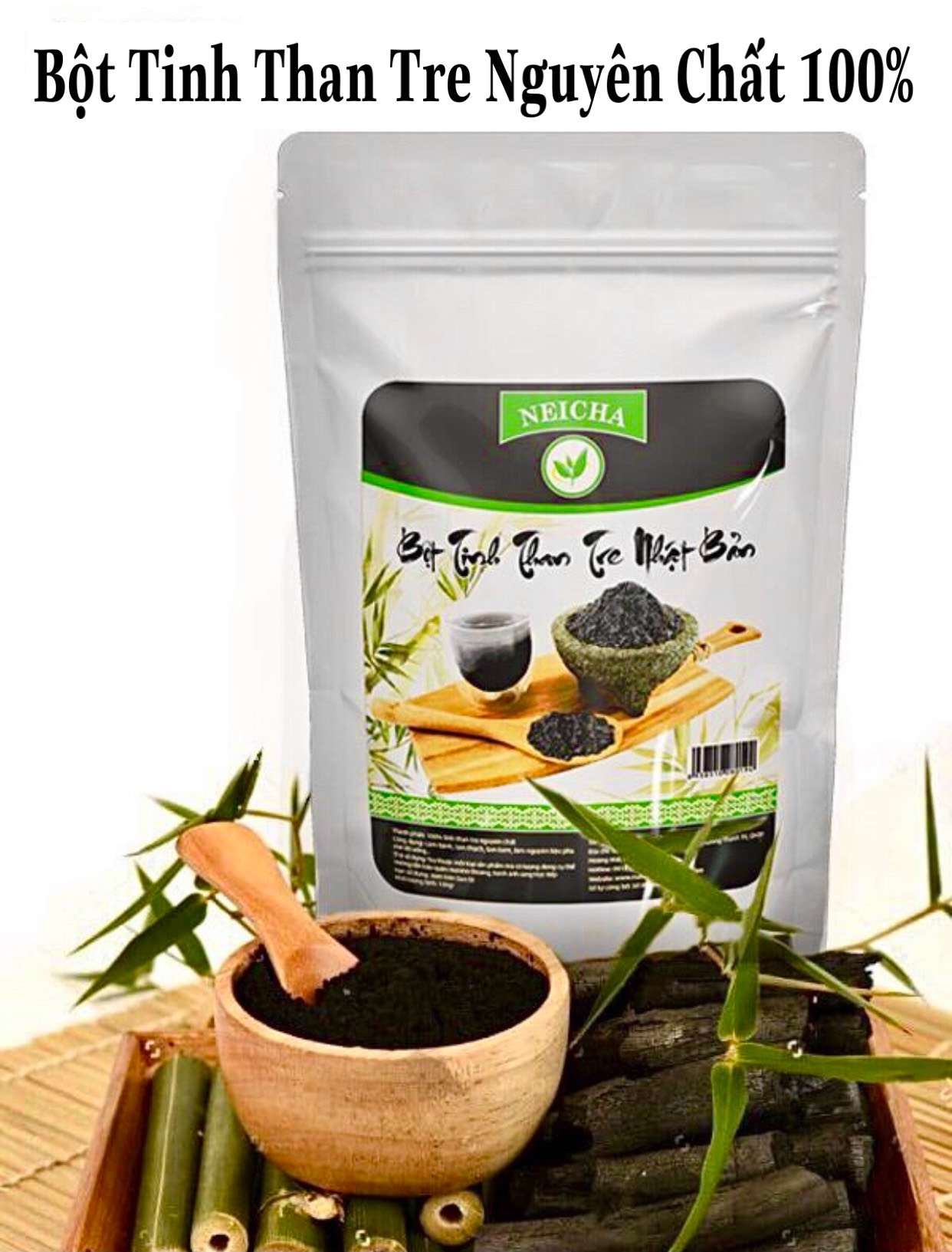 Bột tinh than tre neicha 100gr/ nguyên liệu pha chế đồ uống, làm bánh, làm kem thơm ngon đặc biệt.