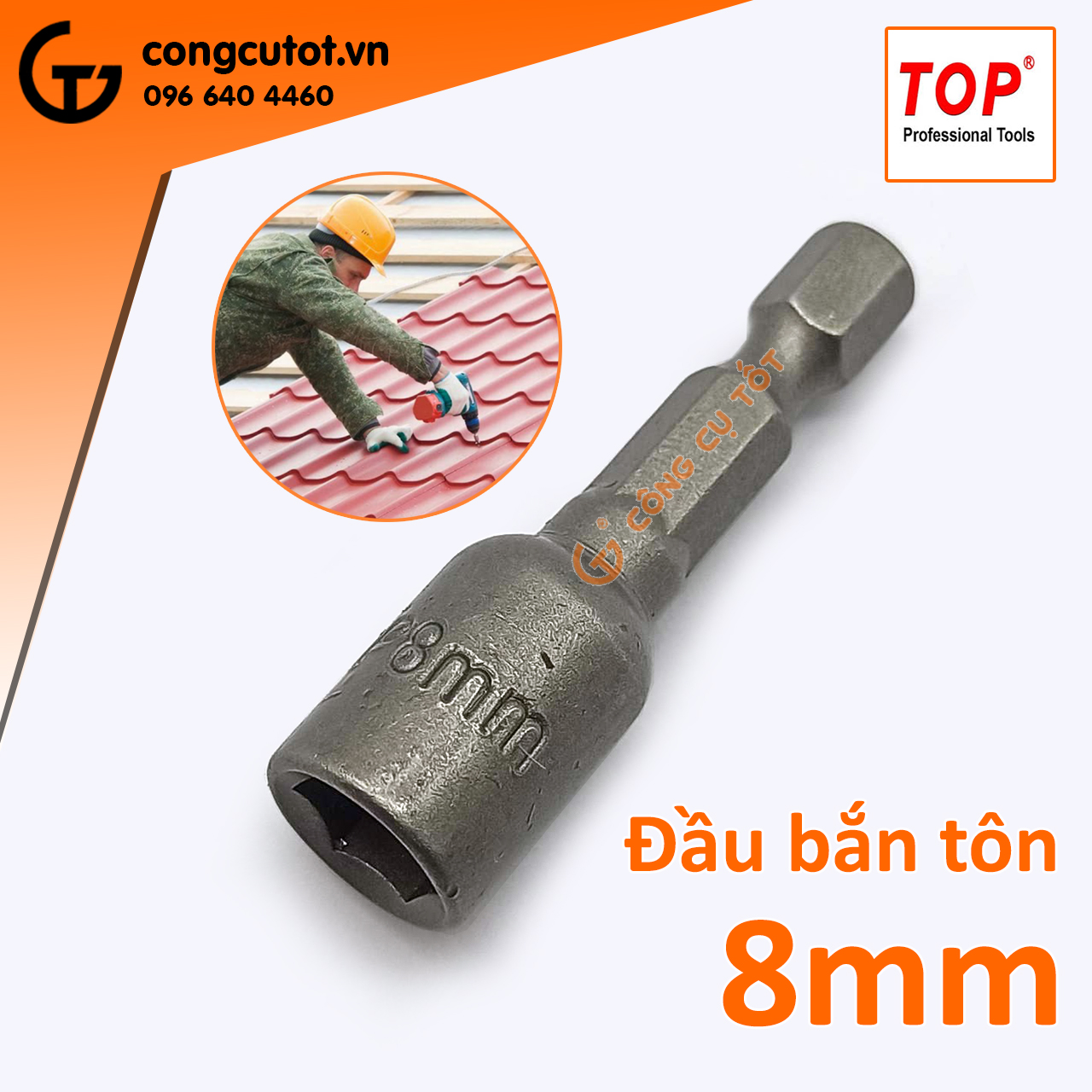 Đầu bắn tôn top 8mm