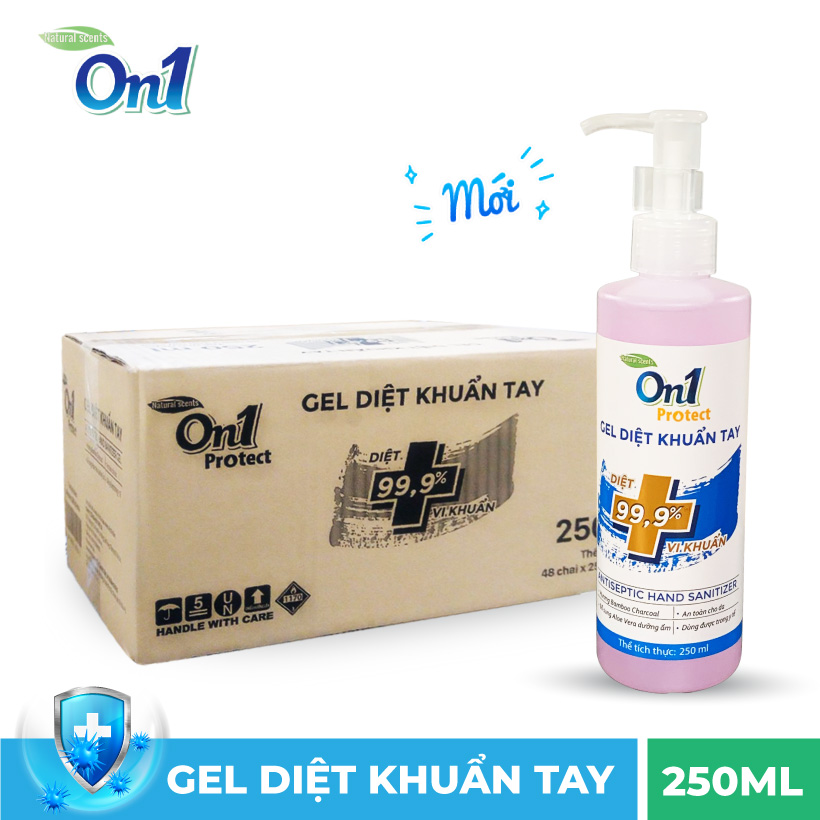Thùng 48 chai gel rửa tay khô diệt khuẩn ON1 protect hương Bamboo Charcoal C0102